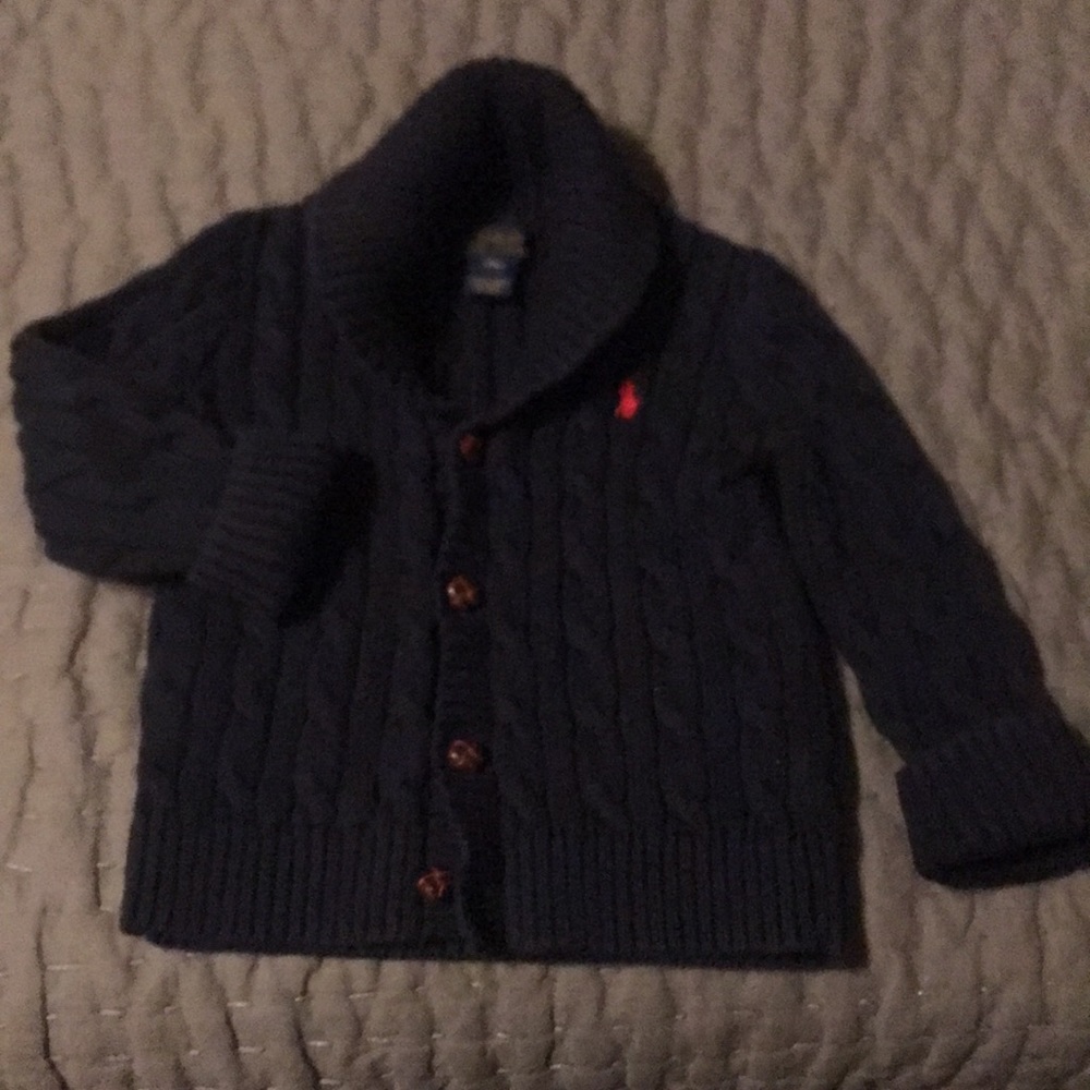 Polo cardigan navy 18m